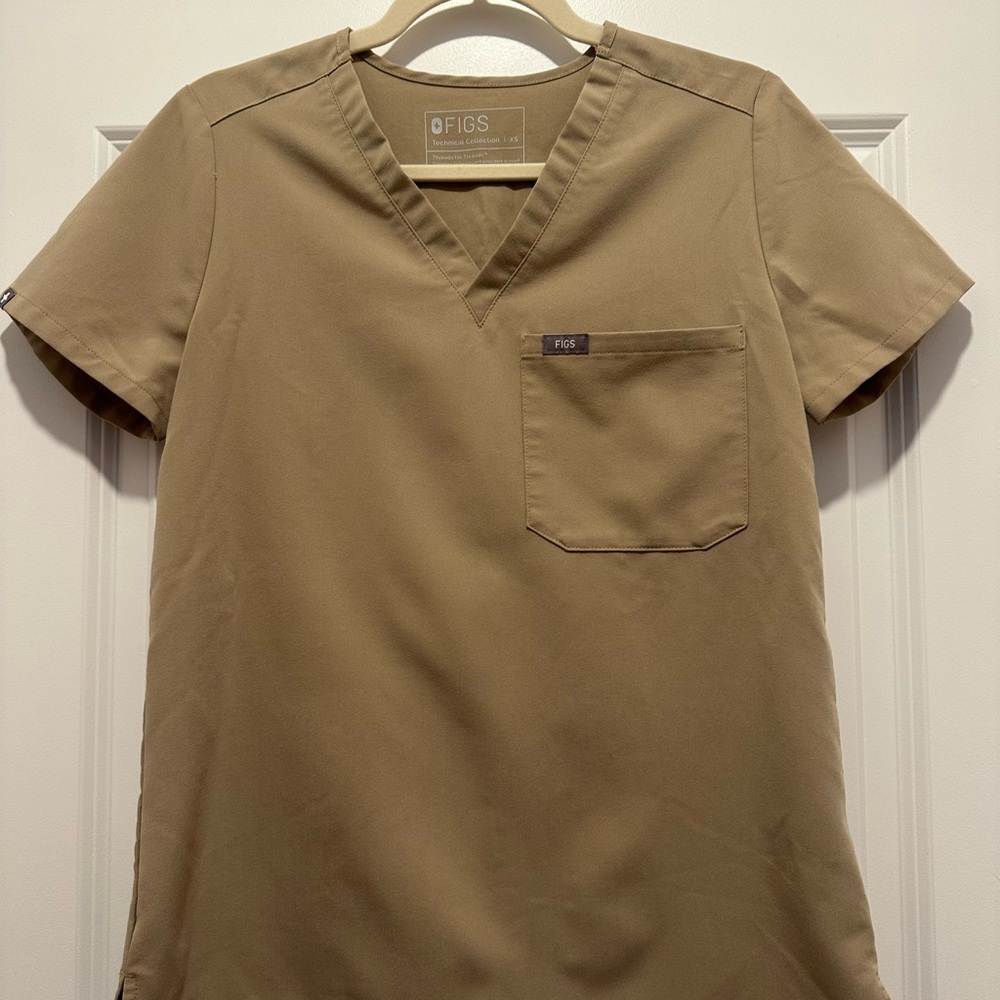 Figs Beige Technical Collection Women Scrub Top